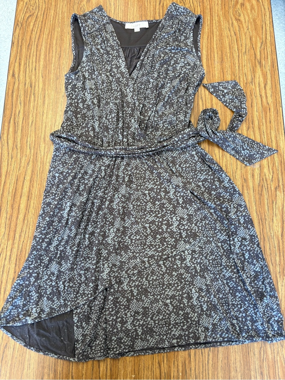 LOFT Sleeveless V-Neck Wrap Midi Dress
